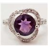 Image 1 : 6951 - STERLING SILVER AMETHYST AND TOPAZ RING SIZE 8