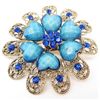 Image 1 : FLOWER BROOCH W/ RHINESTONES