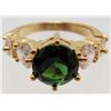 Image 1 : GOLD PLATED EMERALD & TOPAZ RING