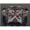 Image 1 : WHITE GOLD PLATED WHITE TOPAZ RING