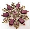 Image 1 : FLOWER BROOCH W/ RHINESTONES
