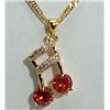 Image 1 : GOLD PLATED TOPAZ MUSIC NOTE PENDANT W/ CHAIN