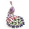Image 1 : PEACOCK BROOCH W/ AMETHYST CRYSTALS & RHINESTONES