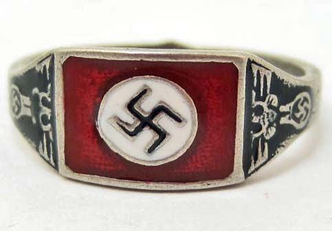 GERMAN NAZI NSDAP ENAMELED RING