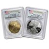 Image 1 : Gold & Silver American Eagle Set PCGS PR-70 First Strik