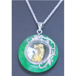 GREEN JADE PENDANT YEAR OF THE DOG NECKLACE