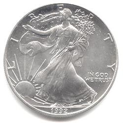 Uncirculated Silver Eagle 1992