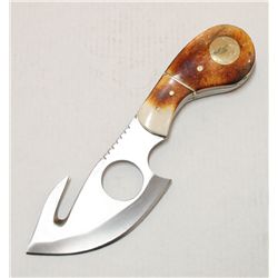 COLLECTIBLE 7\" BONE HANDLE SKINNER KNIFE W/ SHEATH