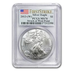 2013 (W) Silver American Eagle MS-70 PCGS - First Strik