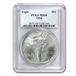 1994 Silver American Eagle - MS-68 PCGS