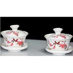 GAIWAN TEAPOT FINE BONE CHINA PORCELAIN TEA POT CUP