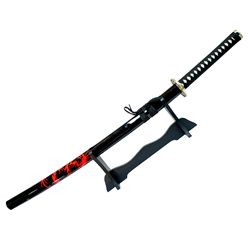 COLLECTORS EDITION 40.5" BLACK SAMURAI SWORD W/STAND