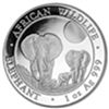 Image 1 : 2014 1 oz Silver Somalian African Elephant