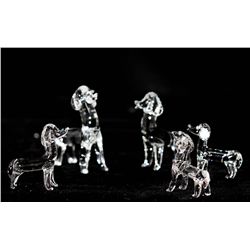COLLECTORS EDITION CRYSTAL 5 PCS DOGS FIGURINES