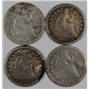Image 1 : 4 LOW GRADE SEATED HALF DIMES