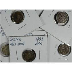 10-1853 SEATED HALF DIMES AVG CIRC