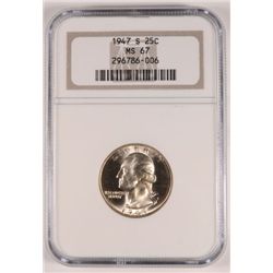 1947-S WASHINGTON QUARTER NGC MS67