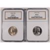 Image 1 : 1954-S NGC MS65 & 1955-D NGC MS66 WASHINGTON QUARTERS
