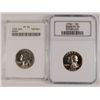 Image 1 : 1959 ANACS PF 64 & 1960 NGC PF 66 CAMEO WASHINGTON QUARTERS