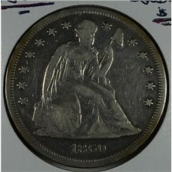 1860-O SEATED DOLLAR F/VF