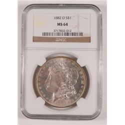 1882-O MORGAN DOLLAR NGC MS64