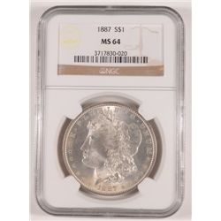 1887 MORGAN DOLLAR NGC MS64