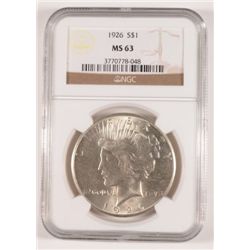 1926 PEACE DOLLAR NGC MS63