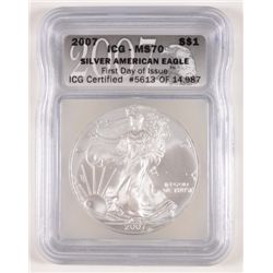2007 SILVER AMERICAN EAGLE ICG MS70