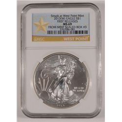2013 W SILVER AMERICAN EAGLE NGC MS69