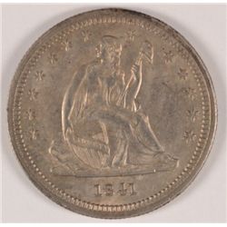 1841-O SEATED QUARTER MS64