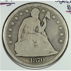 1870 SEATED DOLLAR G/VG