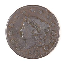 1827 LARGE CENT, FINE