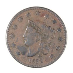 1832 LARGE CENT ( N-1 ) ABOUT XF