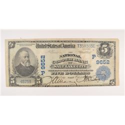 1902 $5 NATIONAL SALT LAKE CITY, UT #9652 FINE