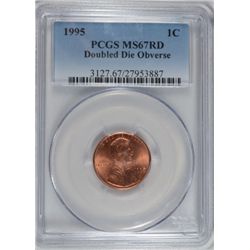 1995 DDO LINCOLN CENT PCGS MS67 RD