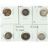 Image 1 : 6 SEATED HALF DIMES (56,57,57-O,58,71,72) AG/FINE