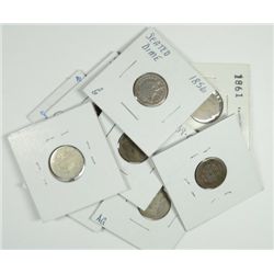 10 SEATED DIMES (56 LD, 56 SD, 57,59-O,61,71,72,73,75,76) AG-FINE