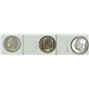 Image 1 : 3 ROOSEVELT DIMES (1957 PROOF, 1988 DDO, 96-W)