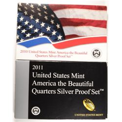 2010 AND 2011 U.S. PROOF SILVER QUARTERS PROOF SETS