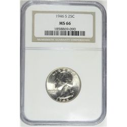 1946-S WASHINGTON QUARTER NGC MS66