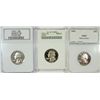 Image 1 : 1961 NGC PF 68 CAMEO, 1962 ANACS PF 67 CAMEO & 1963 PCI PR 67 DEEP CAMEO
