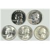 Image 1 : 5 WASHINGTON QUARTERS (32,43,51-D,56,58) AU, UNC, PF)
