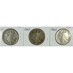 1916 P,D,S WALKING LIBERTY HALF DOLLARS AG