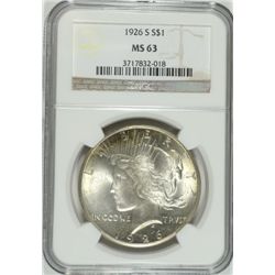 1926-S PEACE DOLLAR NGC MS63