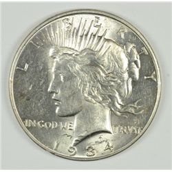 1934 PEACE DOLLAR AU 58