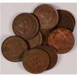10 DIFFERENT XF AND AU INDIAN ONE CENTS