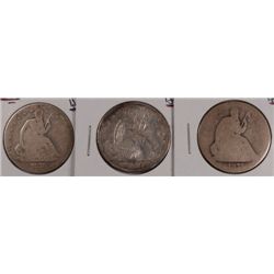 3 SEATED HALF DOLLARS (75,76-S,77) AG-GOOD