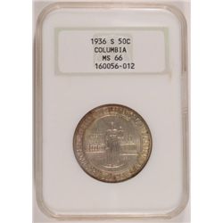 1936-S COLUMBIA HALF DOLLAR NGC MS66