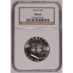 1963-D FRANKLIN HALF DOLLAR NGC MS64
