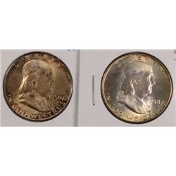1948 & 1950 FRANKLIN HALF DOLLAR MS63+